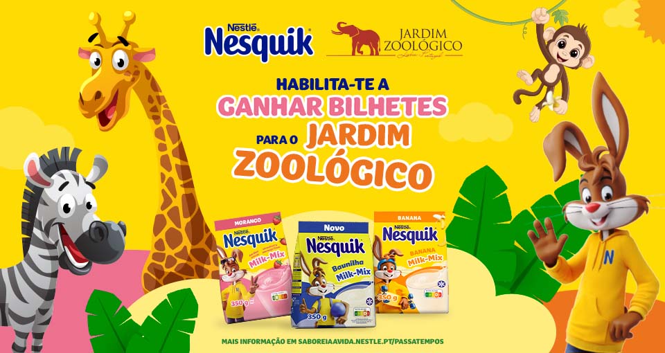 Ganha bilhetes para o Zoo com NESQUIK!