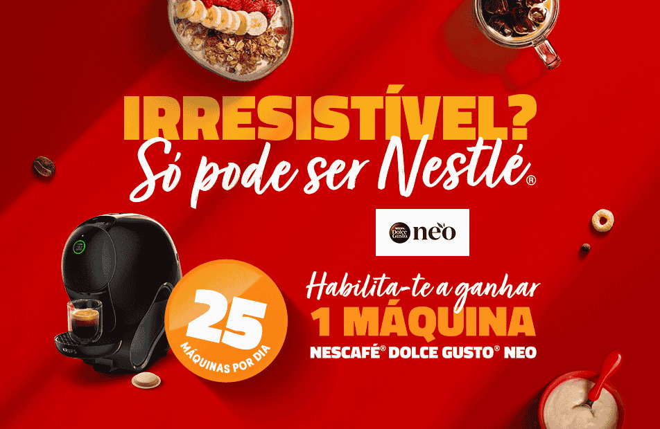 Habilita-te a ganhar 1 máquina Nescafé® Dolce Gusto® NEO®