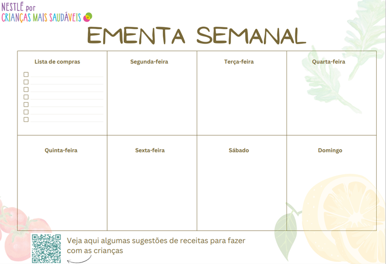 Ementa semanal