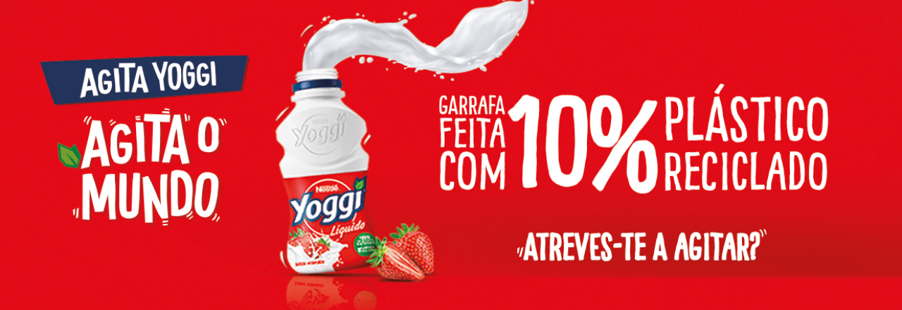 garrafa yoggi com plástico 100% reciclado
