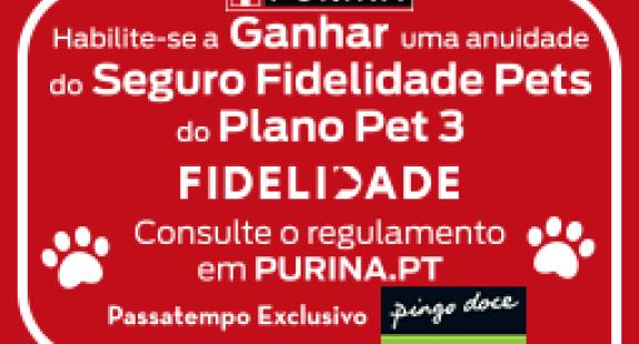 Habilite-se a ganhar 1 Seguro PET FIDELIDADE em compras PURINA