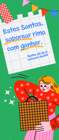 Estes Santos, saborear rima com ganhar cabazes Nestlé