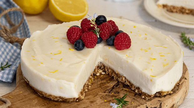 Cheesecake vegan com limão  
