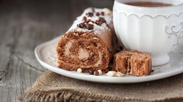 "Rolo de chocolate com cafÃ©"