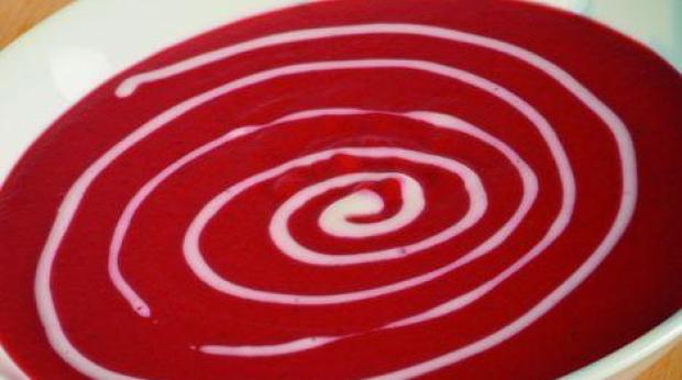 "cozinhar Creme de beterraba e "