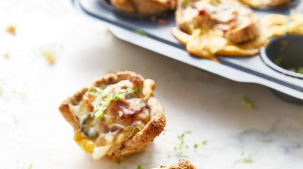 "Mini conchas de pÃ£o recheadas."