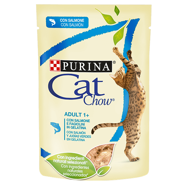 CAT CHOW® Adult com Salmão e Feijão Verde em Gelatina