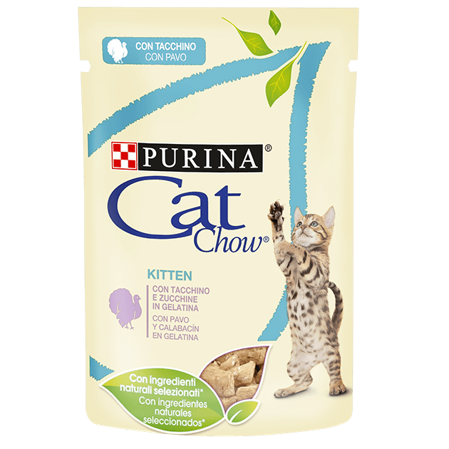 CAT CHOW® Kitten com Peru e Curgetes em Gelatina