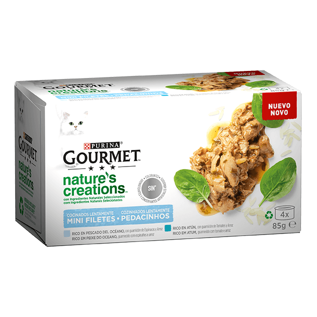 Multipack Peixe do Oceano, guarnecido com Espinafres e Arroz e Atum, guarnecido com Tomate e Arroz