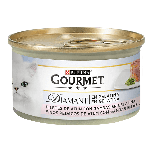 Finos Pedaços com Atum em Gelatina e Gambas