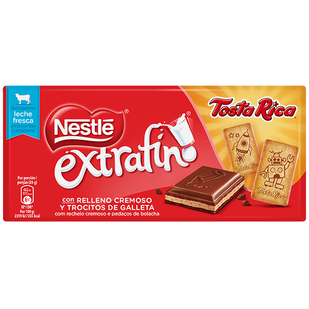 Nestlé Extrafino Tablete Chocolate de Leite com Bolacha TOSTA RICA