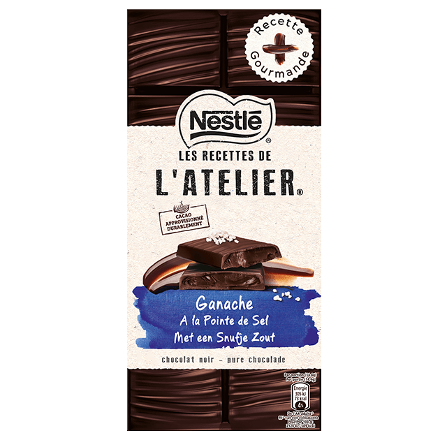 Tablete Ganache Chocolate Preto com Sal