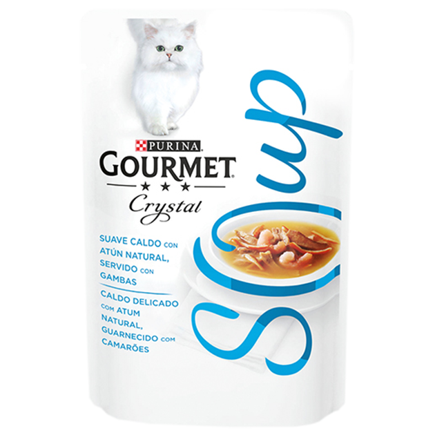 Crystal Soup com Atum guarnecido com Camarões