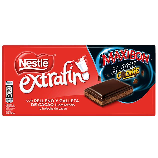 Tablete Nestlé Extrafino Chocolate Preto com Bolacha MAXIBON 170g