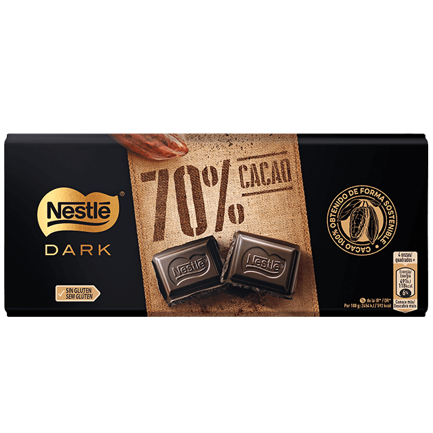 Tablete Nestlé Dark Chocolate Preto 70% Cacau 120g