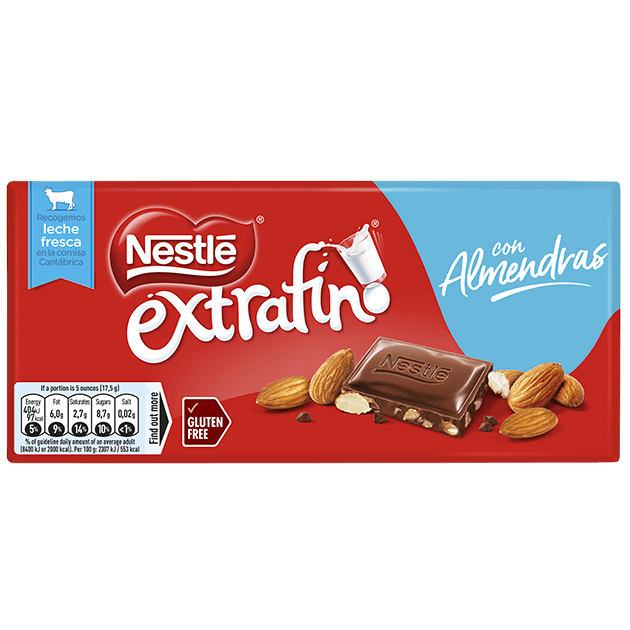 Tablete Nestlé Extrafino Chocolate de Leite com Amêndoas