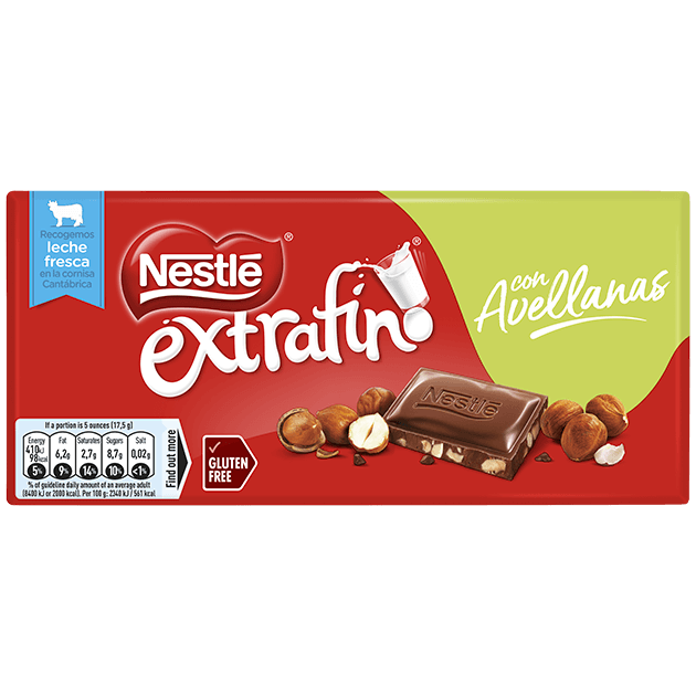 Tablete Nestlé Extrafino Chocolate de Leite com Avelãs