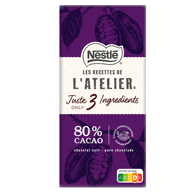 NESTLÉ Les Recettes de l’Atelier Tablete Chocolate Preto 80% Cacau