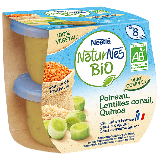 NATURNES Bio 100% Vegetal Alho Francês, lentilhas vermelhas e Quinoa