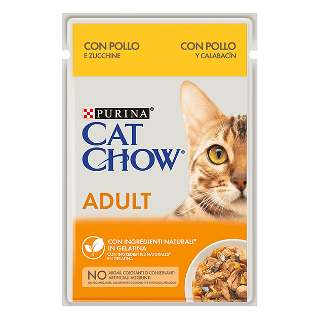 CAT CHOW® Adult com Frango e Curgetes em Gelatina