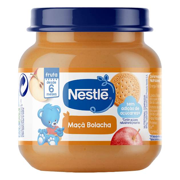 Boião de Fruta NESTLÉ Maçã Bolacha 125g