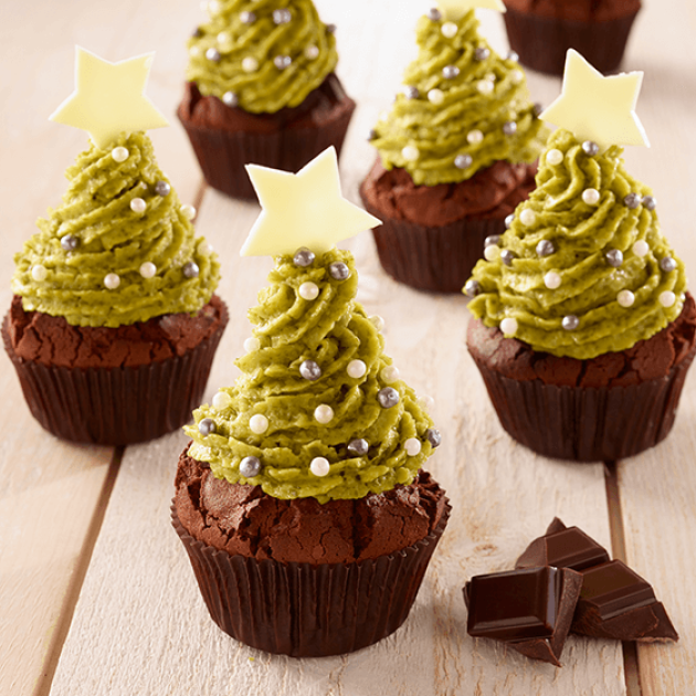 Cupcakes Árvore de Natal de Chocolate