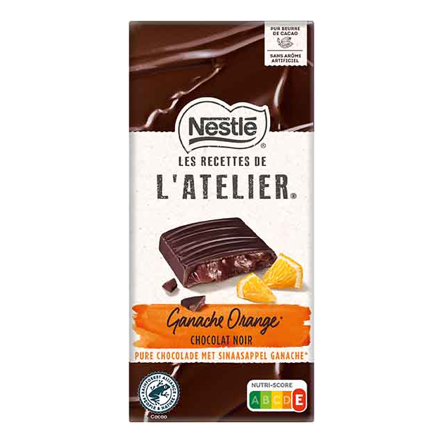 Tablete Ganache Chocolate Preto com Laranja