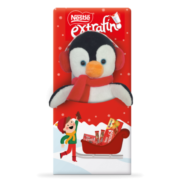 Chocolate de Leite Peluche Natal Pinguim 176g