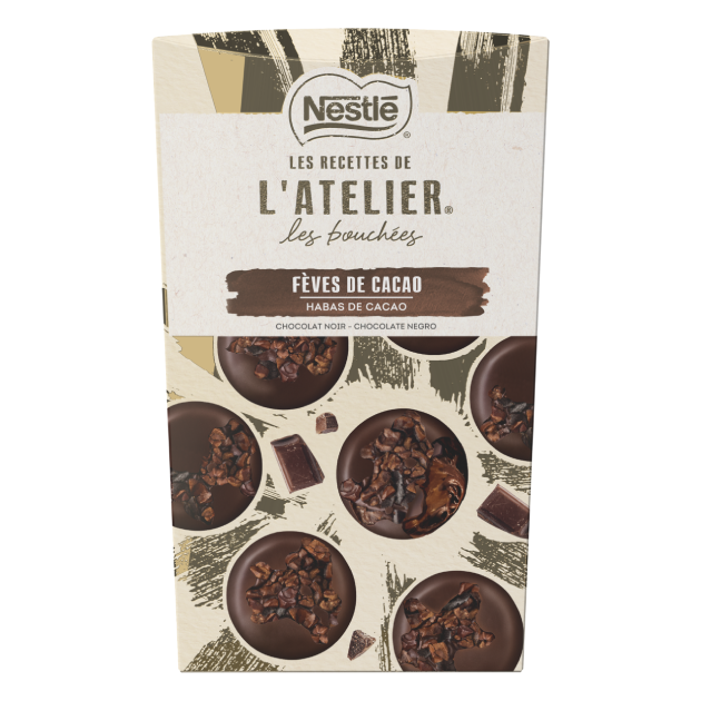 Les Recettes de L'Atelier Bombons de Chocolate Preto e Favas de Cacau