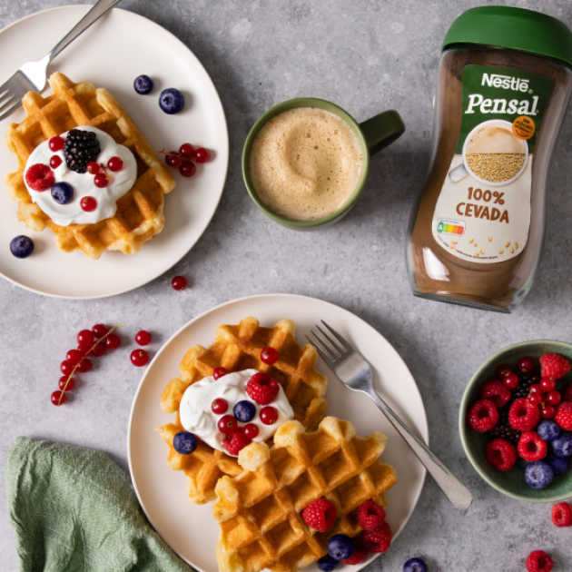 Waffle de frutos vermelhos