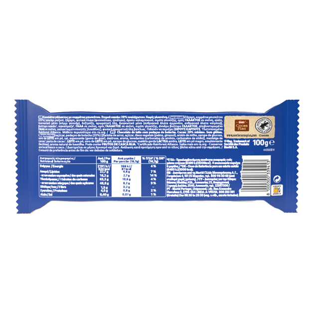 Tablete Crunch Chocolate de Leite com Bolacha
