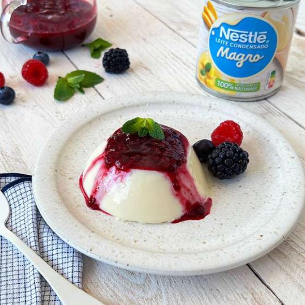 panna cotta com leite condensado magro