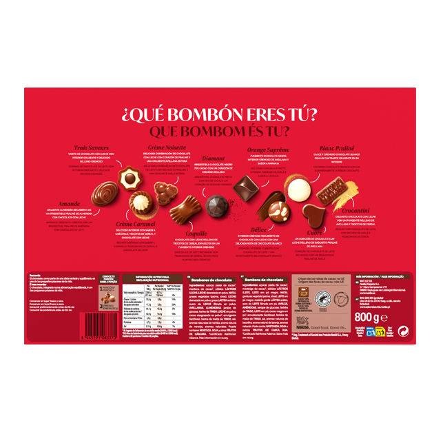 caixa de chocolates nestlé caja roja