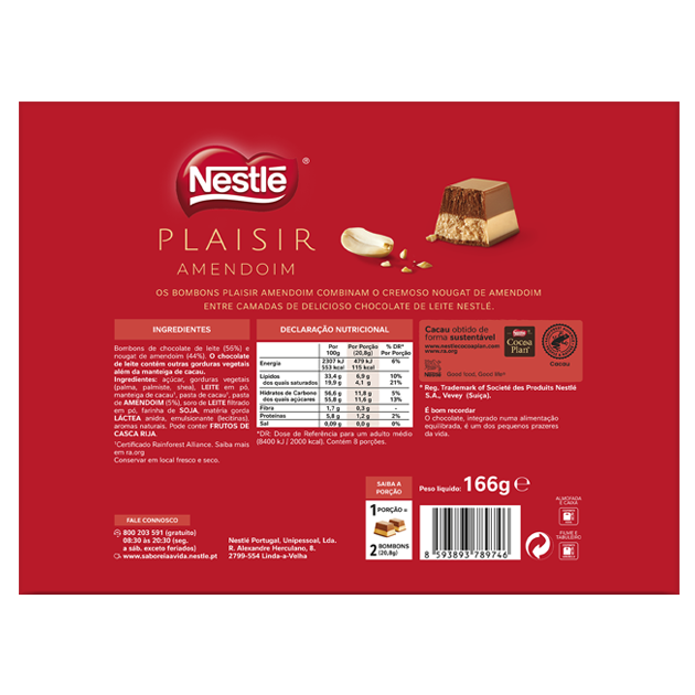 BOMBONS NESTLÉ PLAISIR Amendoim 166G
