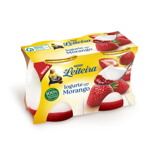 A Leiteira Vidro Morango 2x125g