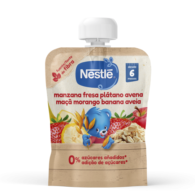 Saqueta de fruta NESTLÉ Maçã Morango Aveia 90g
