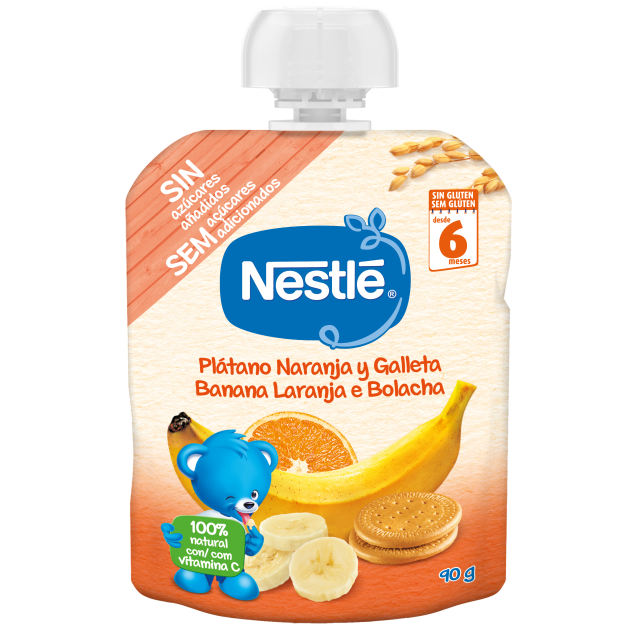 saqueta nestlé banana, laranja e bolacha