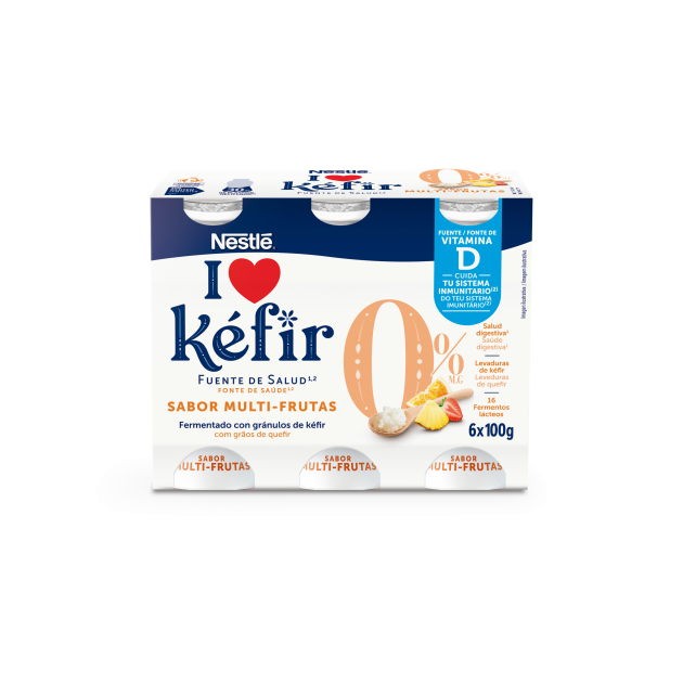 Nestlé Mini Kefir 0% Multifrutas 6x100g PACKAGE