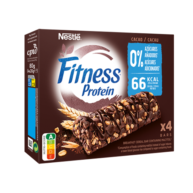 Barras Fitness 0% Açúcares Adicionados Cacau