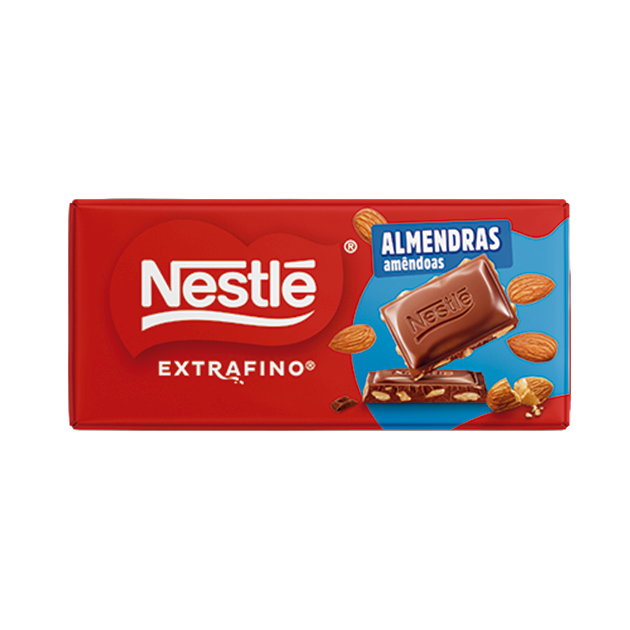 Tablete Nestlé Extrafino Chocolate de Leite com Amêndoas