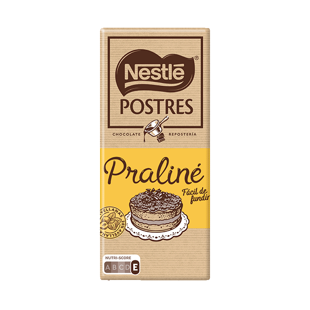 NESTLÉ SOBREMESAS Tablete Culinária Chocolate Leite com Praliné de Avelãs 