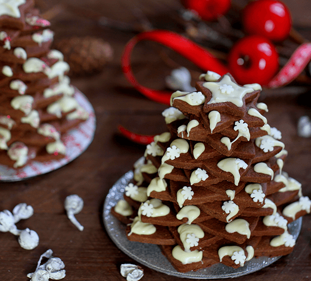 Árvore de Natal de Chocolate com Bolachas