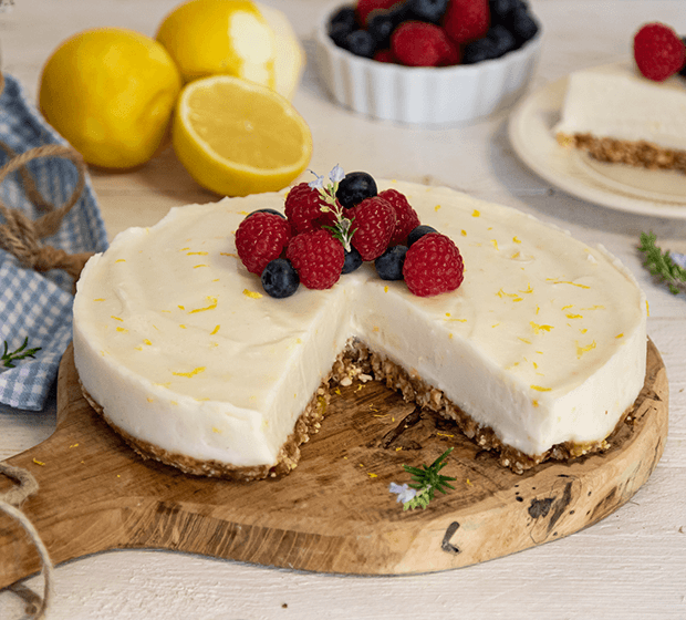 Cheesecake vegan com limão  