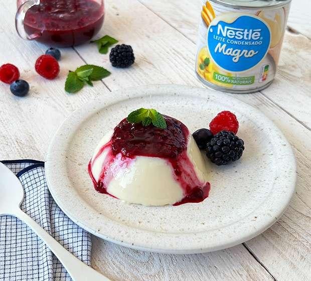 panna cotta com leite condensado magro