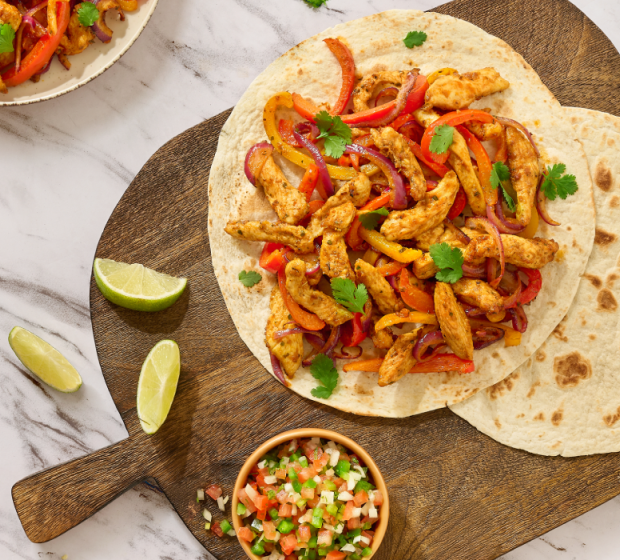 Air Fryer Chicken Breast Fajitas with Pico de Gallo