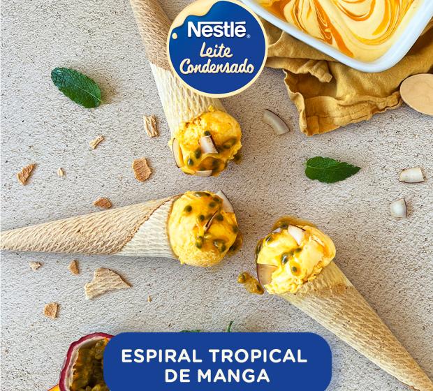 Gelado espiral tropical de Manga
