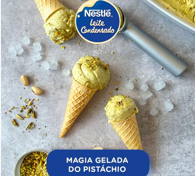 Magia gelada de pistáchio